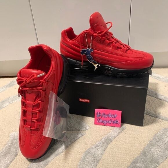 RARE 2019 Limited-Edition SUPREME x Nike AirMax 95 Lux LEATHER Sneakers NWT 8.5 - Picture 1 of 16